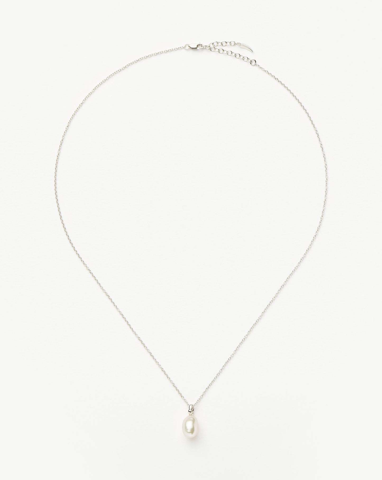 Fine Baroque Pearl Organic Pendant Necklace | 14ct Solid White Gold/Pearl