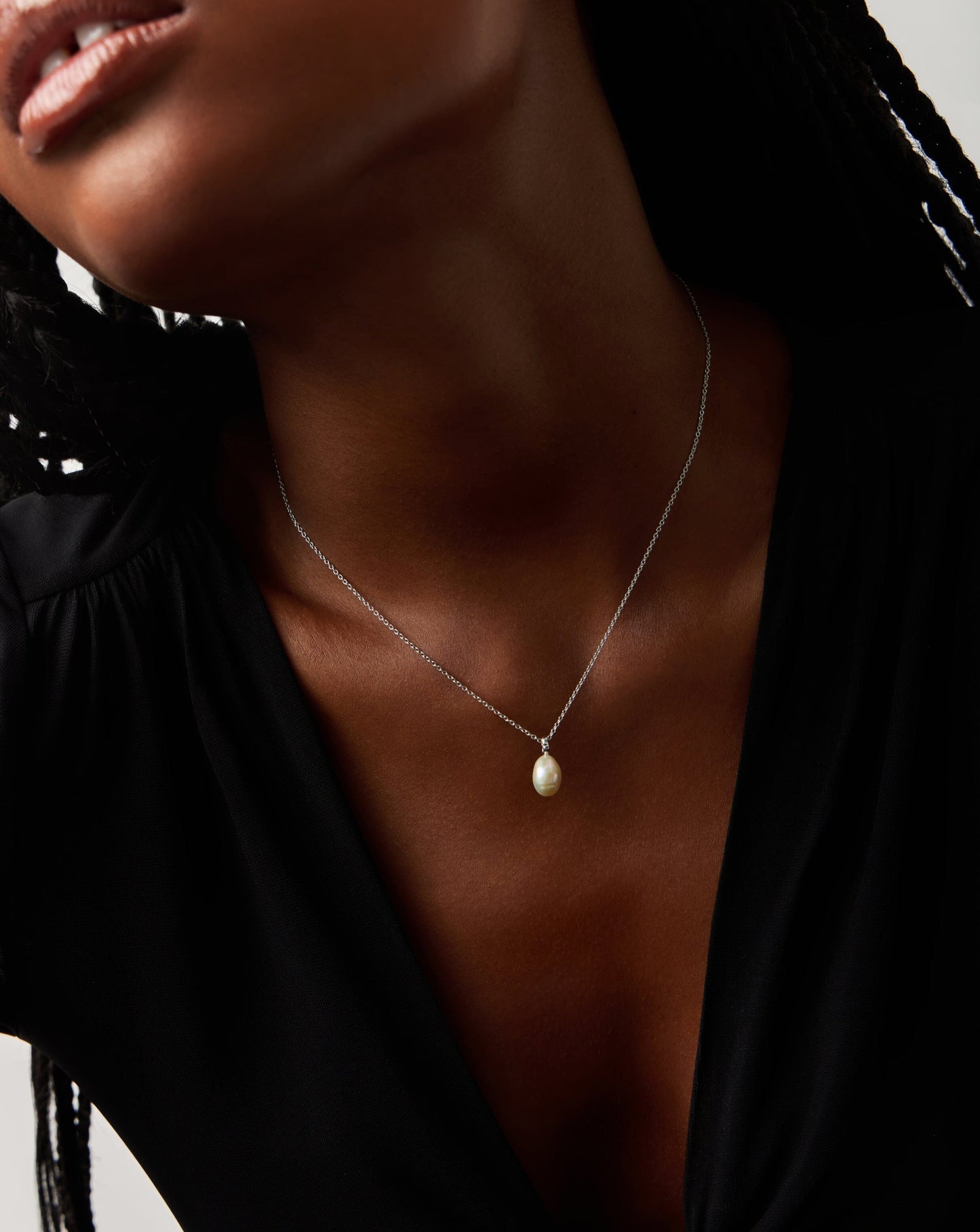 Fine Baroque Pearl Organic Pendant Necklace | 14ct Solid White Gold/Pearl