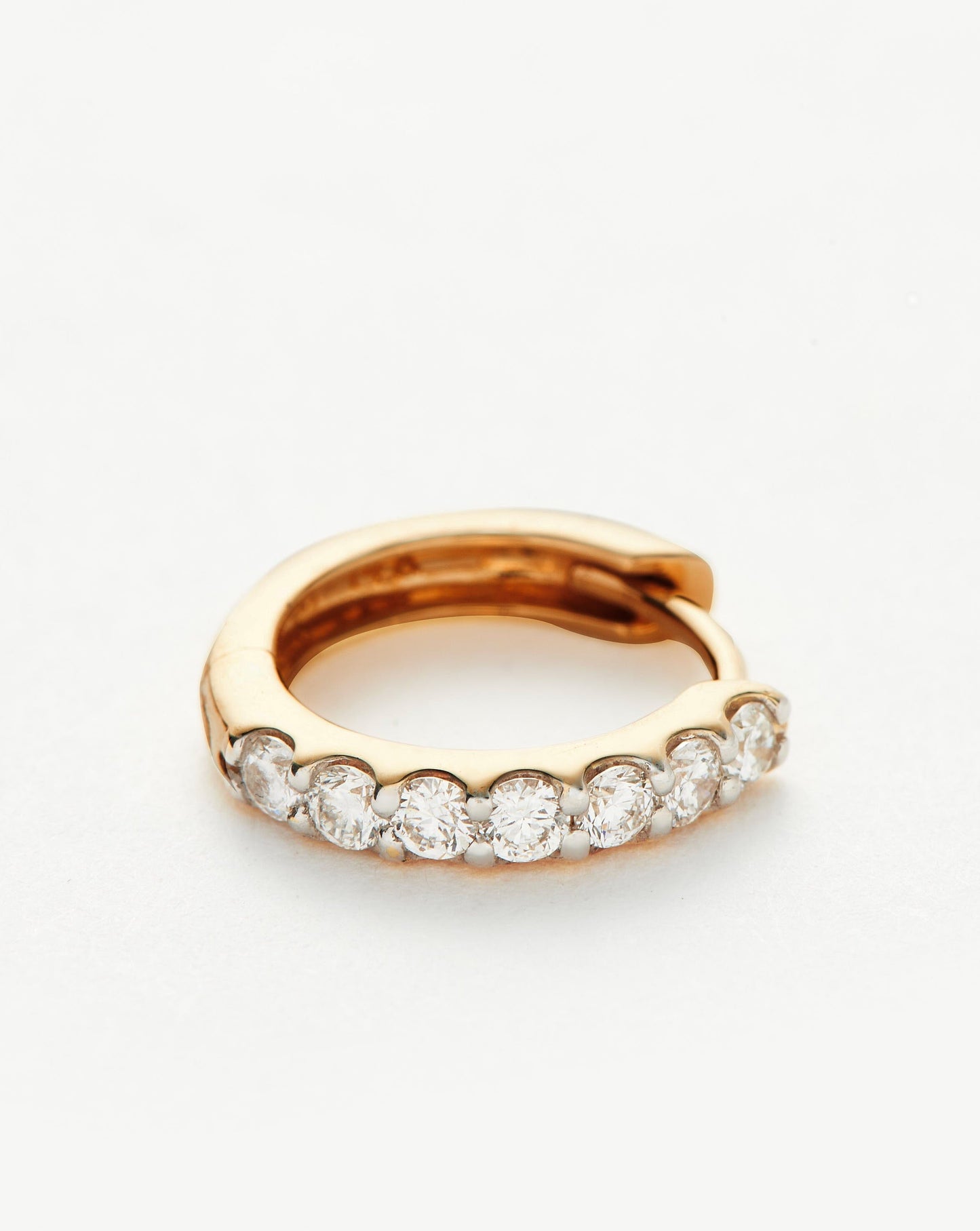 Fine Classic Diamond Single Huggie | 14ct Solid Gold