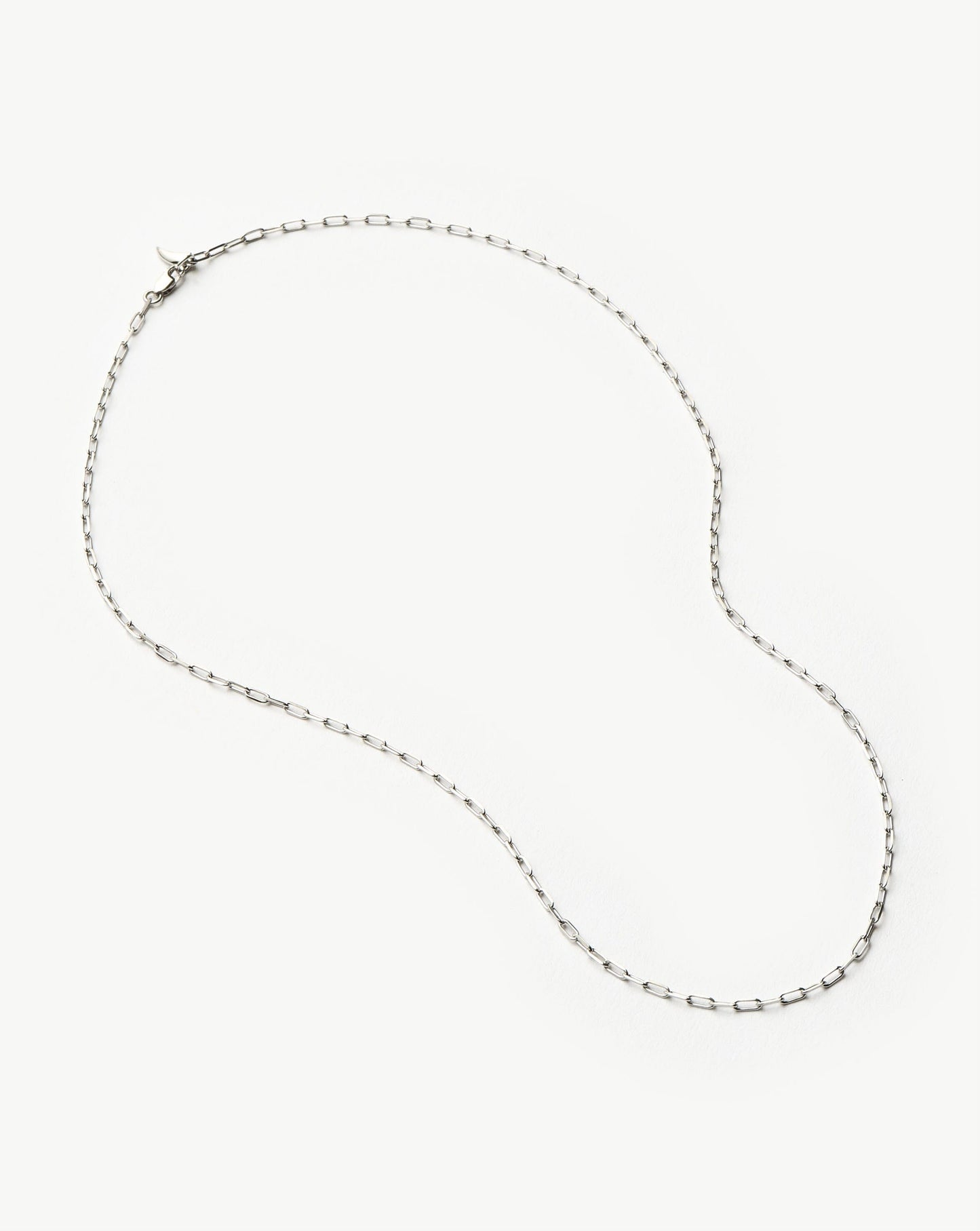 Fine Classic Paperclip Chain Necklace | 14ct Solid White Gold