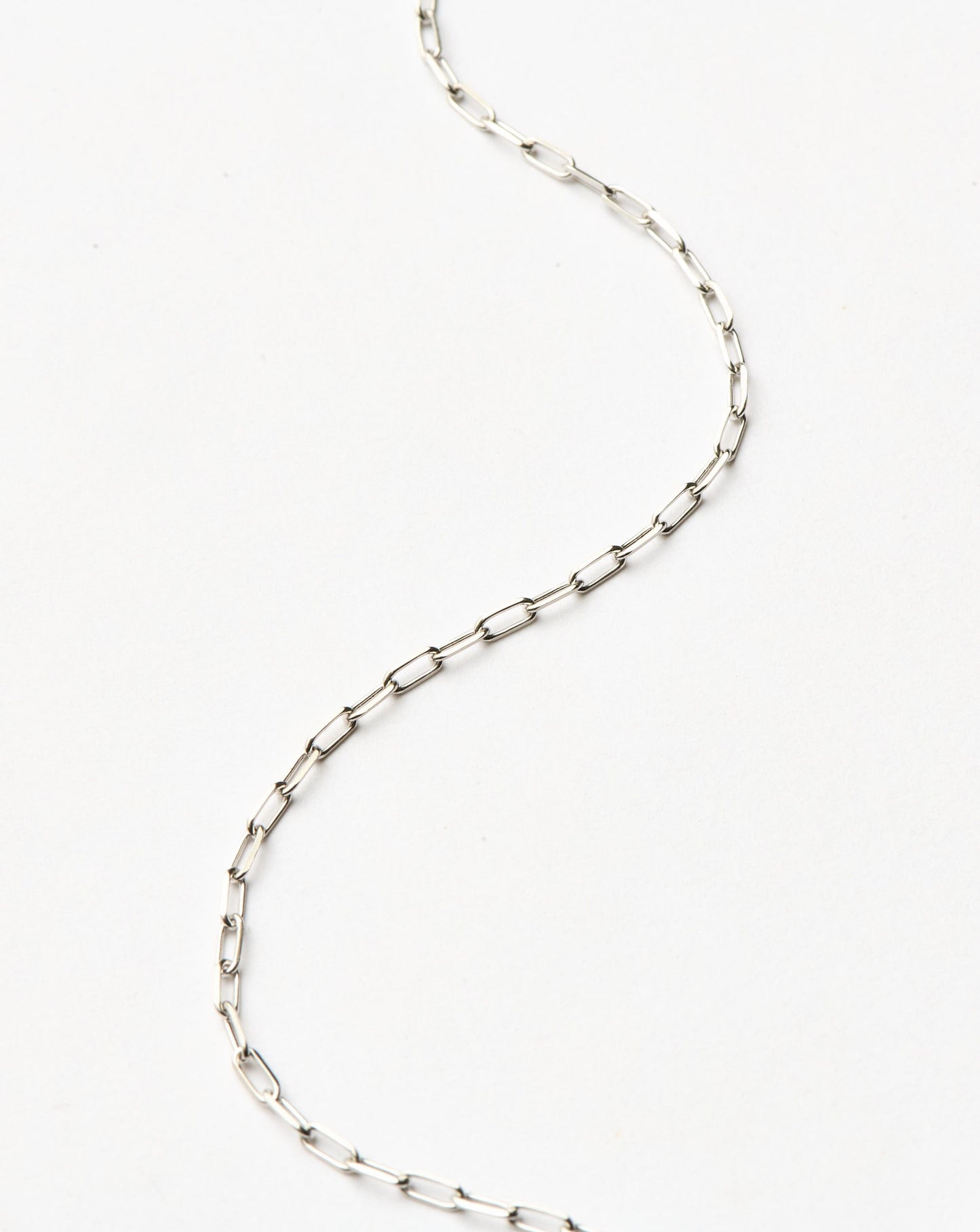 Fine Classic Paperclip Chain Necklace | 14ct Solid White Gold