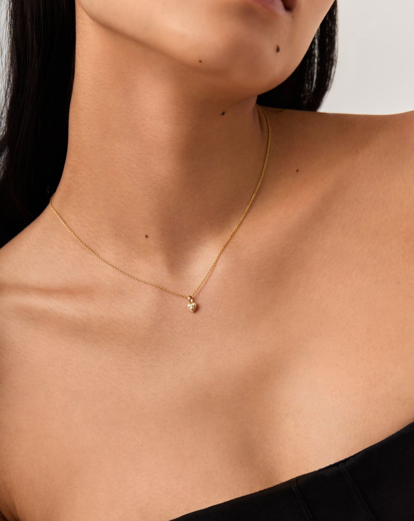 Fine Diamond Heart Mini Pendant Necklace | 14ct solid Gold/Diamond