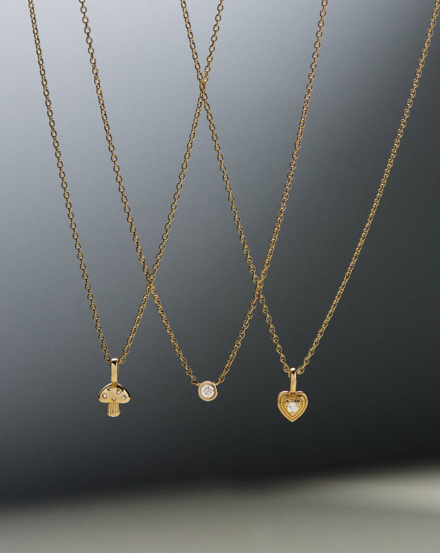 Fine Diamond Heart Mini Pendant Necklace | 14ct solid Gold/Diamond