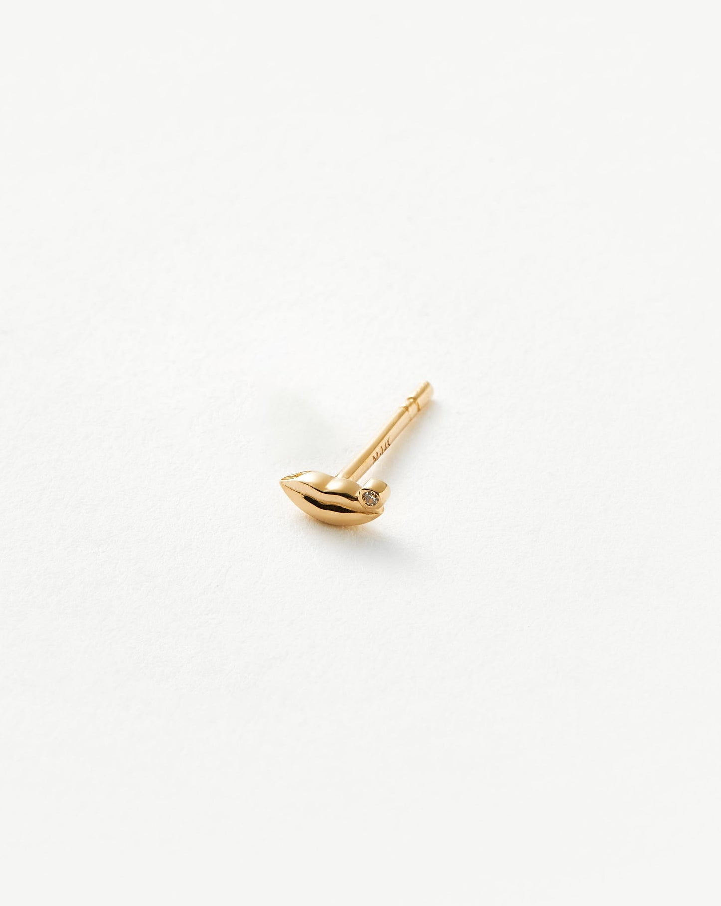Fine Diamond Lips Single Stud Earring