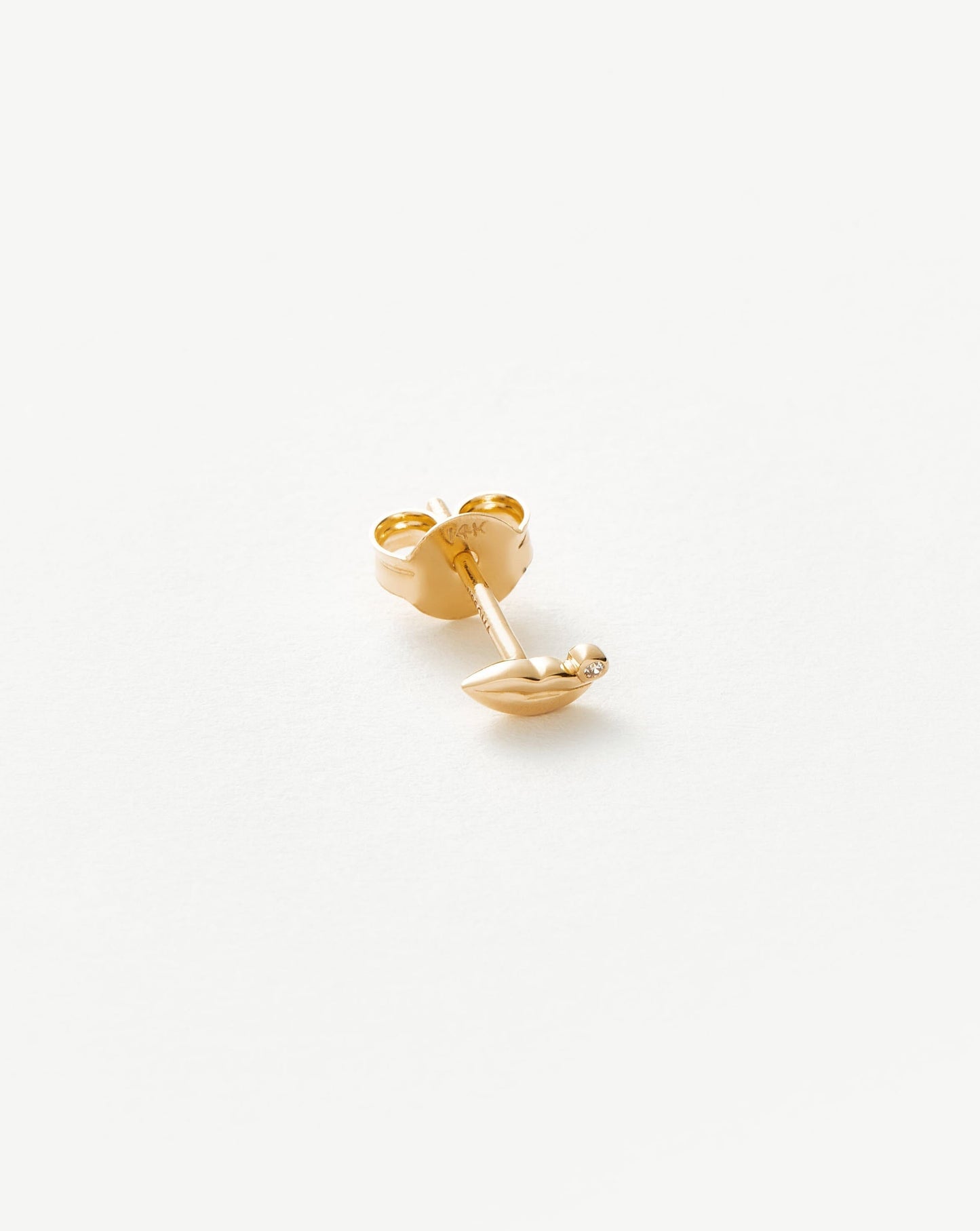 Fine Diamond Lips Single Stud Earring