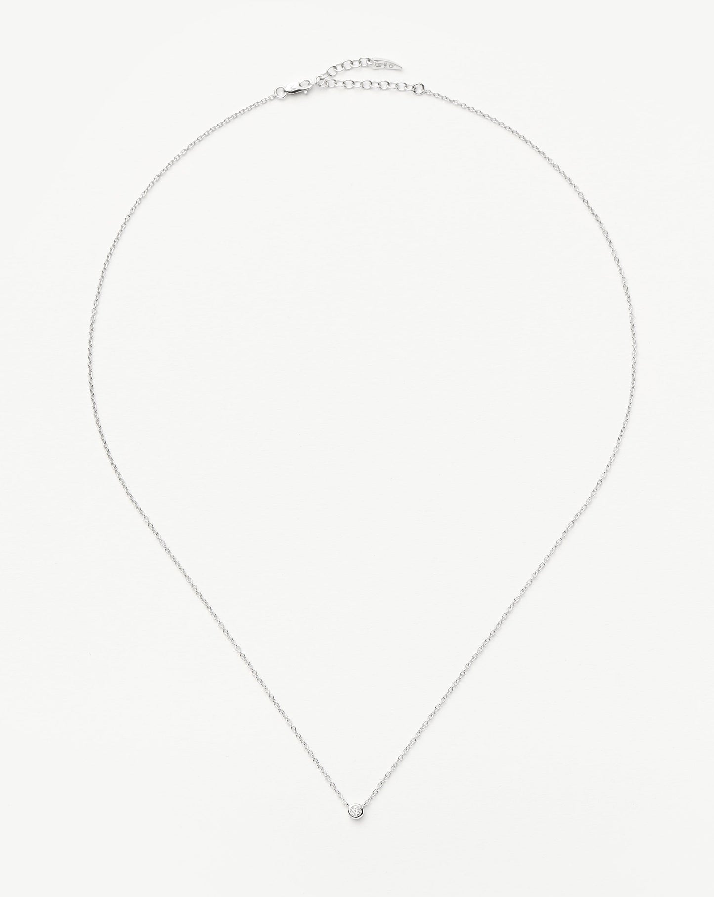 Fine Diamond Solitaire Pendant Necklace | 14ct Solid White Gold/Diamond