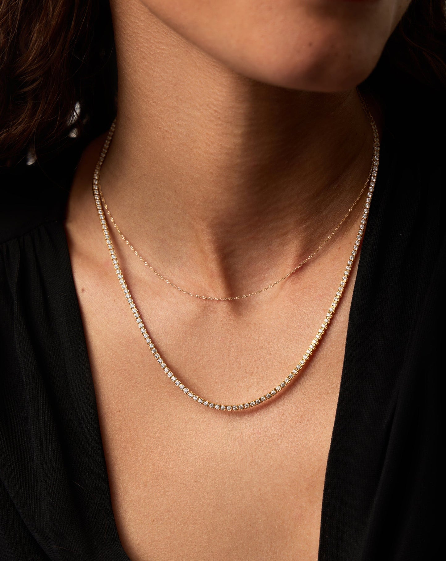 Fine Diamond Tennis Necklace | 14ct Solid Gold Diamond