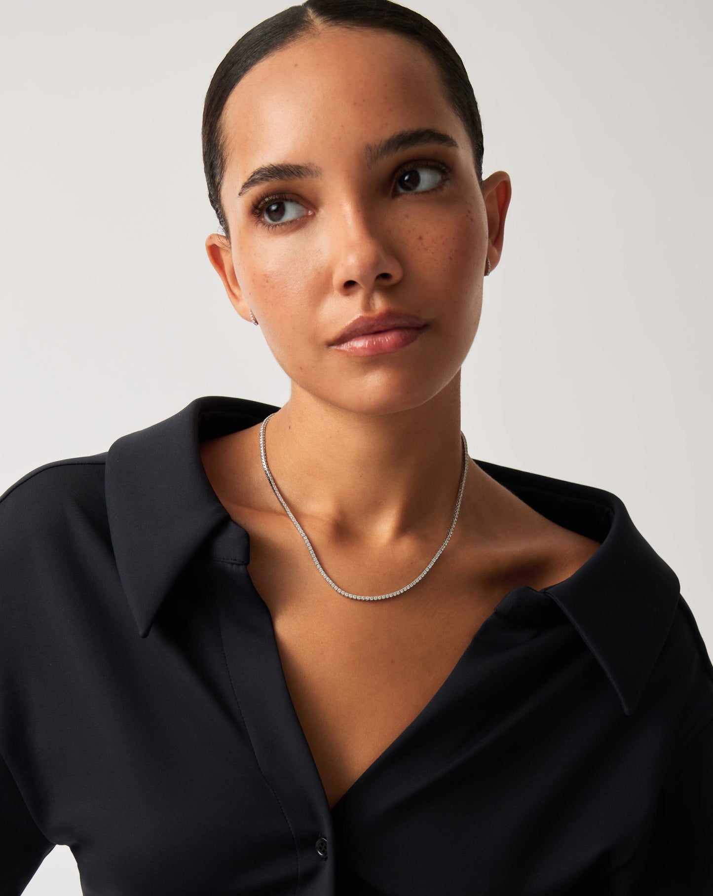 Fine Diamond Tennis Necklace | 14ct Solid White Gold Diamond