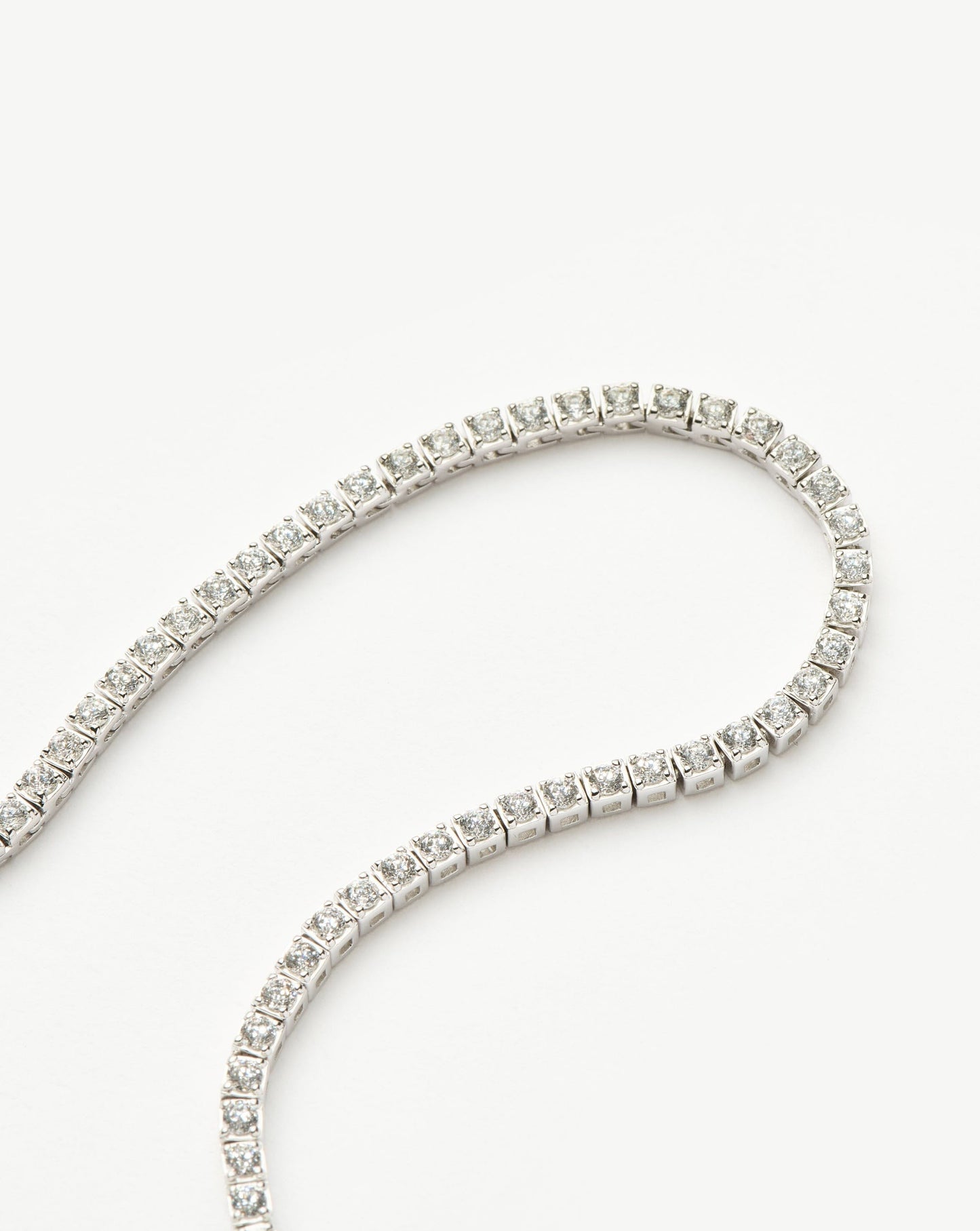 Fine Diamond Tennis Necklace | 14ct Solid White Gold Diamond