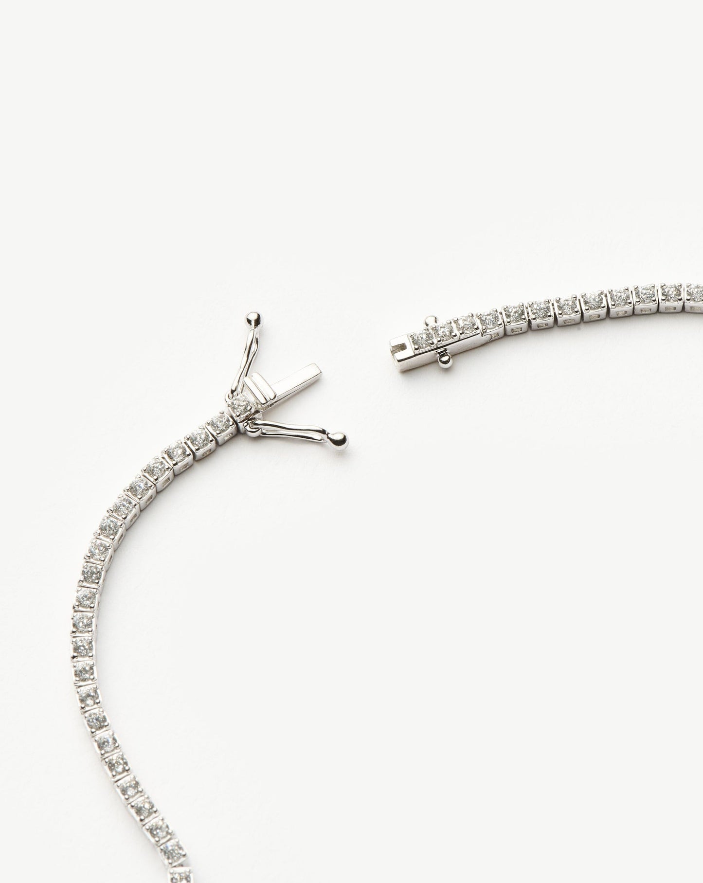 Fine Diamond Tennis Necklace | 14ct Solid White Gold Diamond