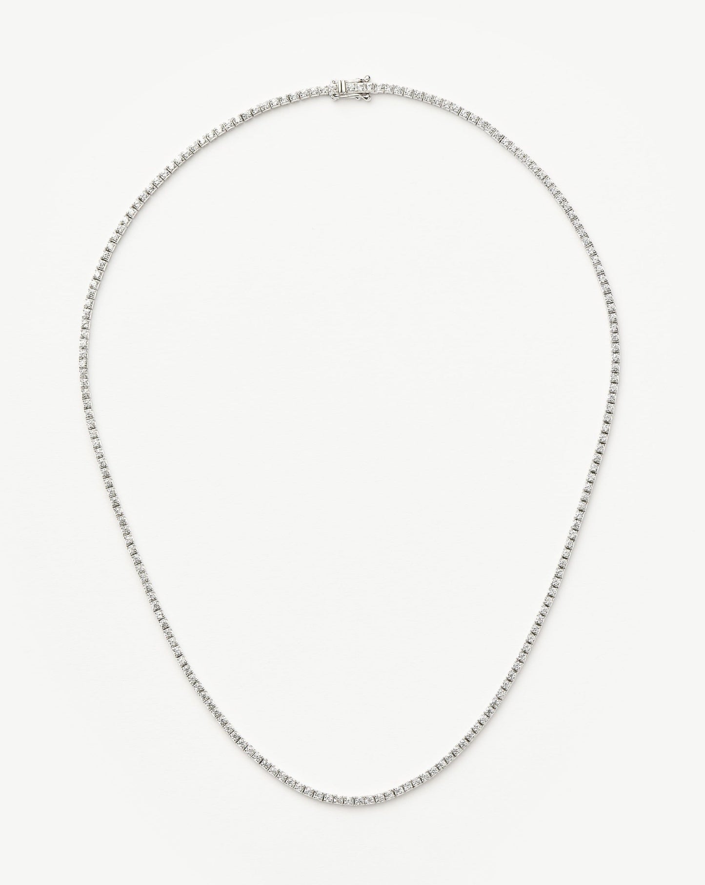 Fine Diamond Tennis Necklace | 14ct Solid White Gold Diamond