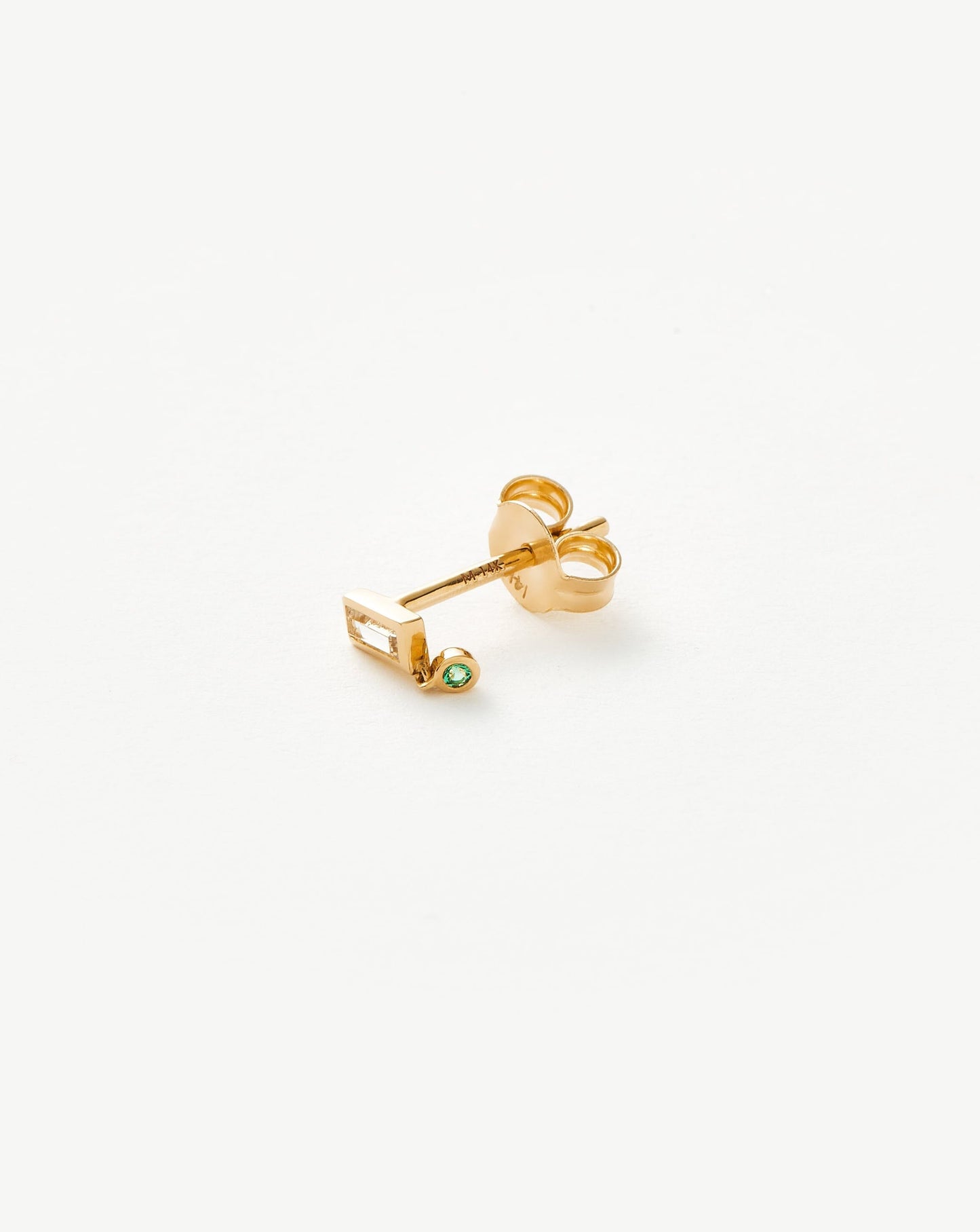 Fine Emerald Single Drop Stud Earring