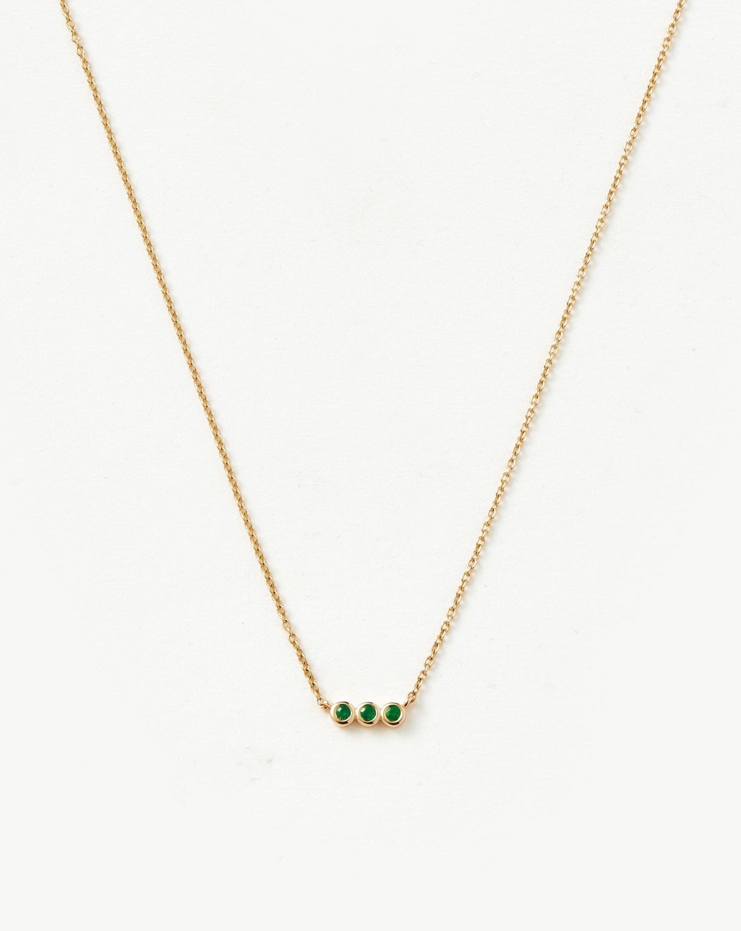 Fine Emerald Solitaire Trio Necklace
