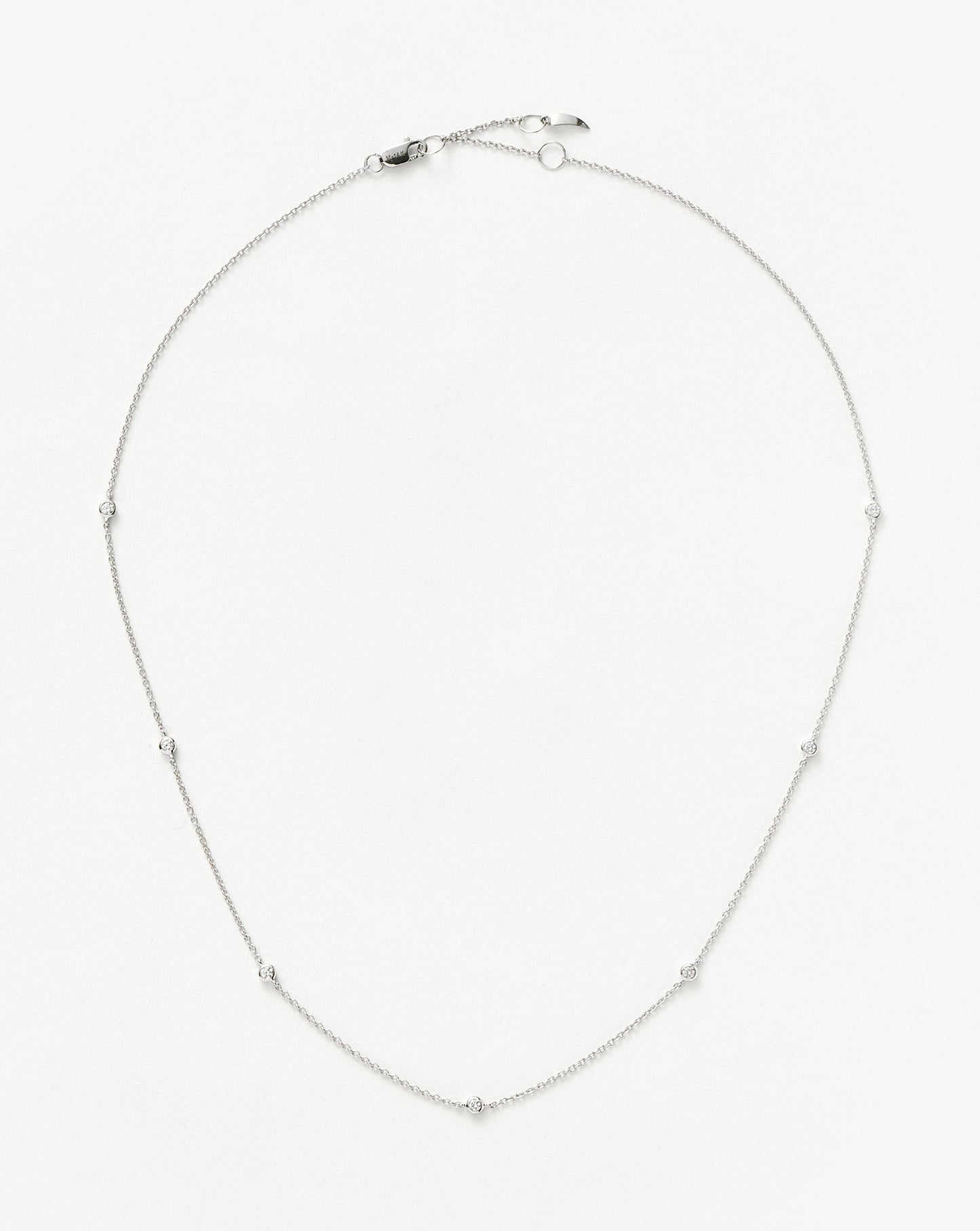 Fine Floating Diamond Necklace | 14ct White Gold