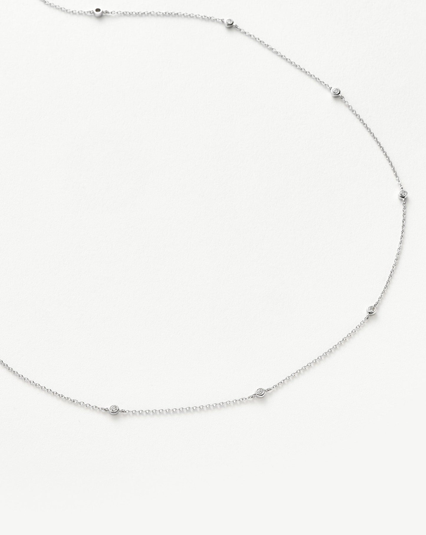 Fine Floating Diamond Necklace | 14ct White Gold