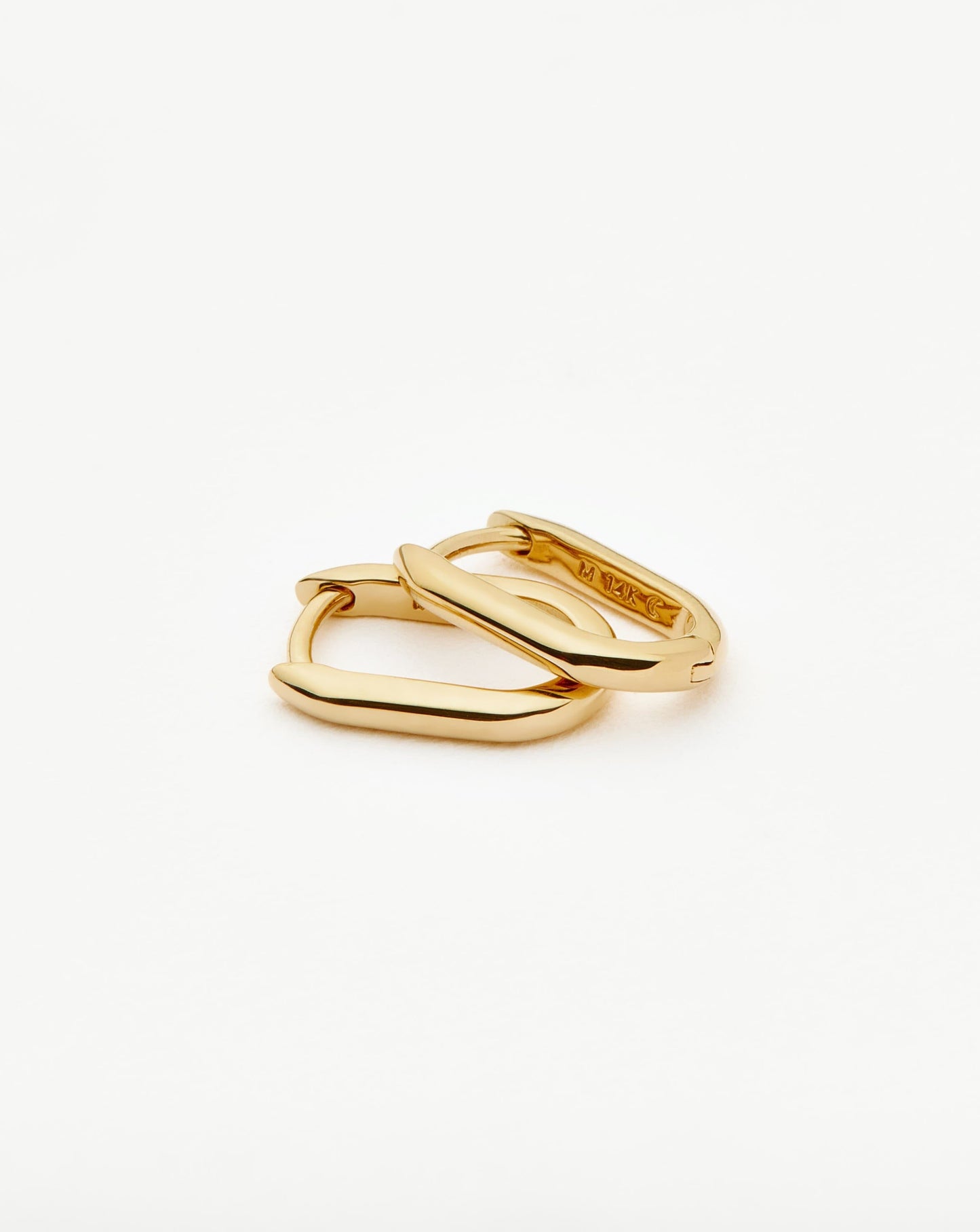 Fine Ovate Mini Hoop Earrings | 14ct Solid Gold