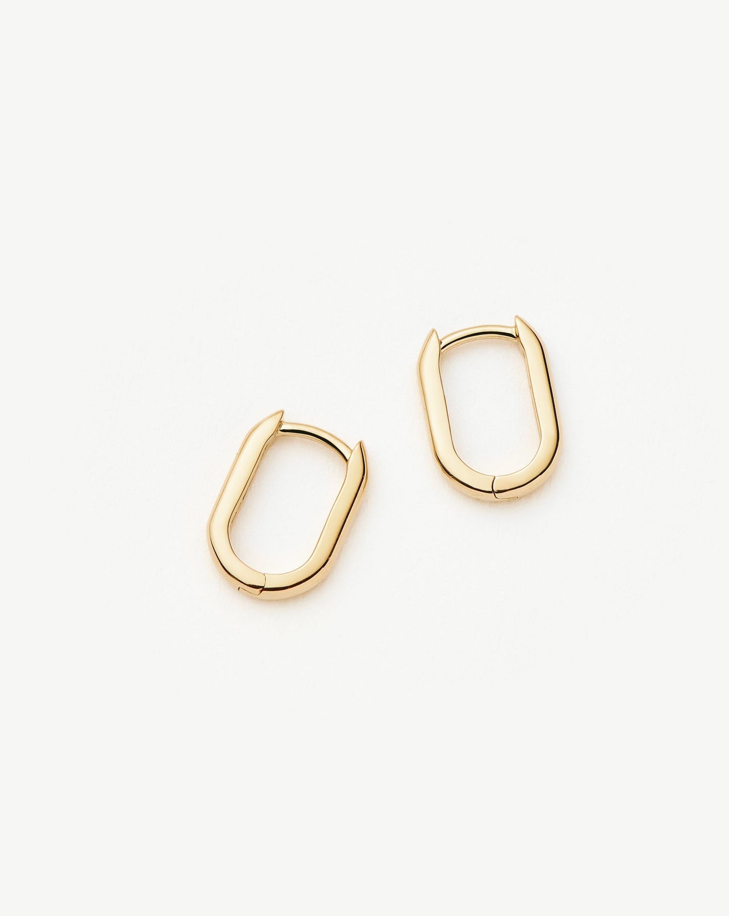 Fine Ovate Mini Hoop Earrings | 14ct Solid Gold