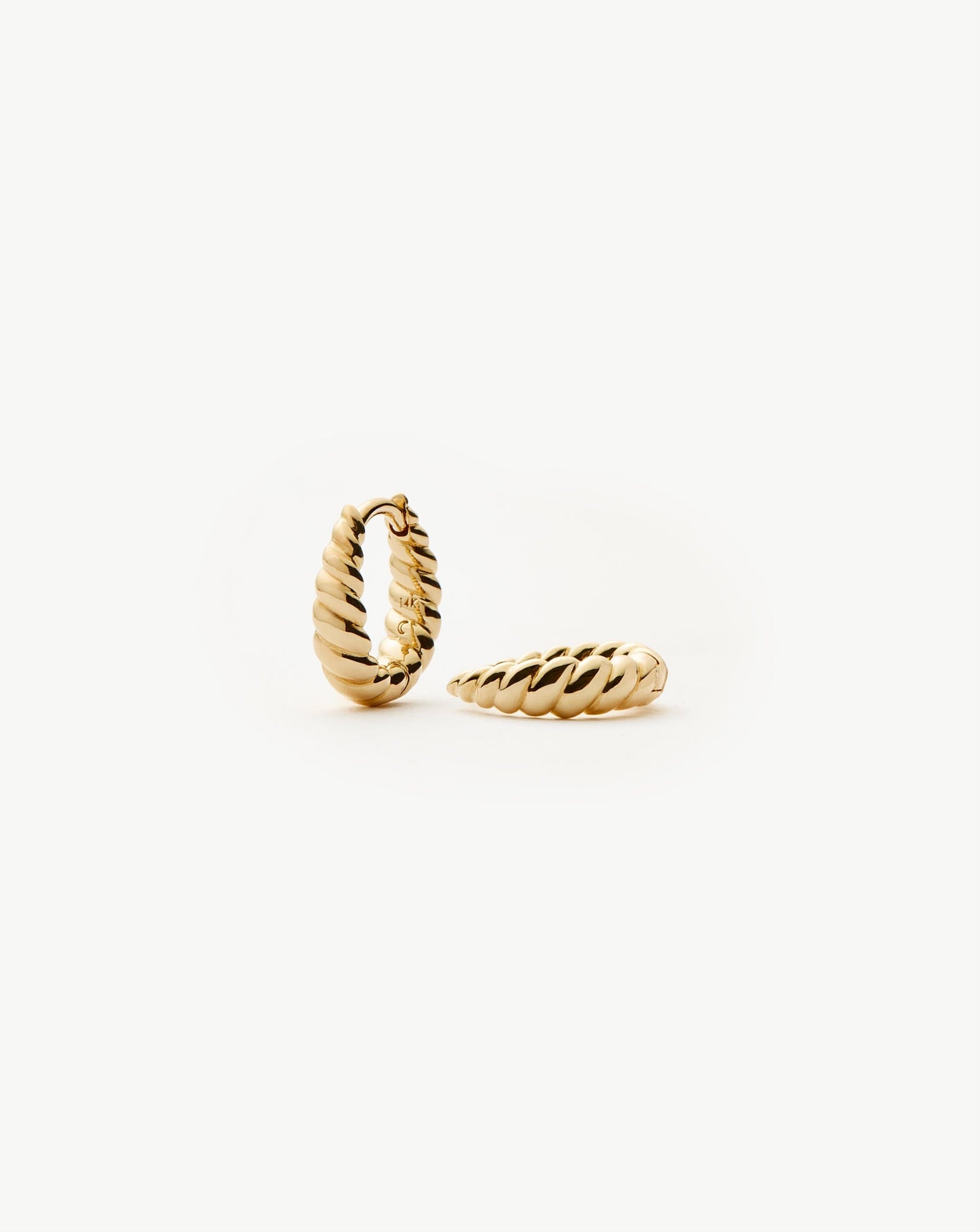 Fine Twisted Huggies | 14ct Solid Gold