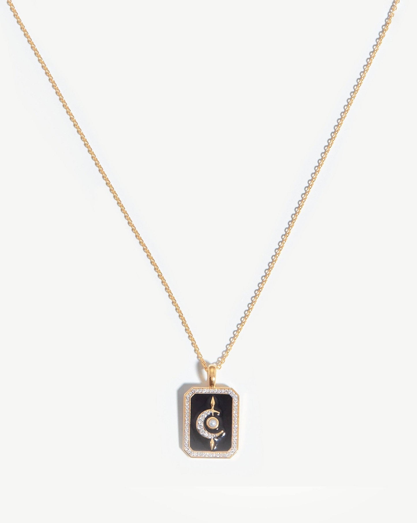 Harris Reed Fine Lunar Necklace | 14ct Solid Gold/Pearl & Diamond