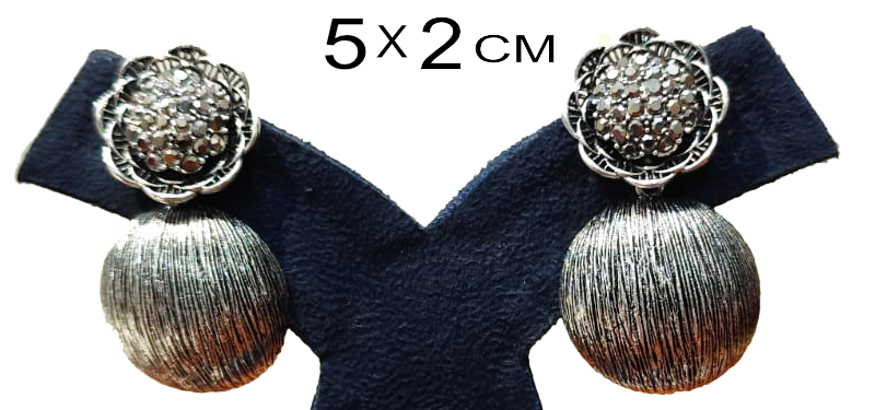 Round Dangler Earrings | Lightweight Oxidised Finish Fashion
