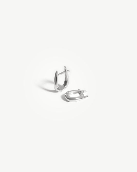 Fine Claw Huggies | 14ct White Gold