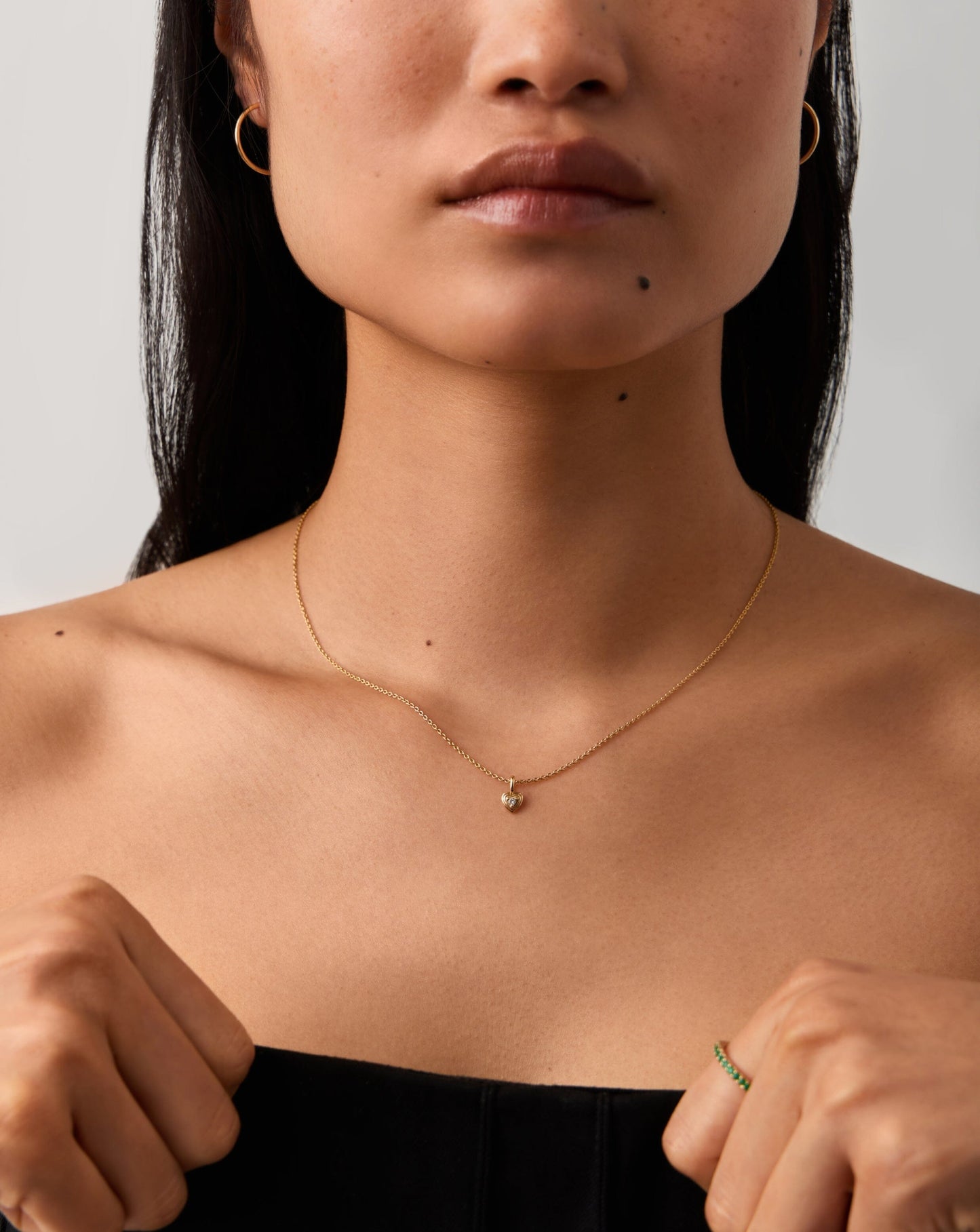 Fine Diamond Heart Mini Pendant Necklace | 14ct solid Gold/Diamond