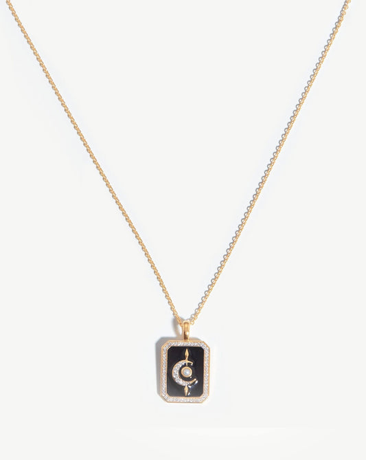 Harris Reed Fine Lunar Necklace | 14ct Solid Gold/Pearl & Diamond